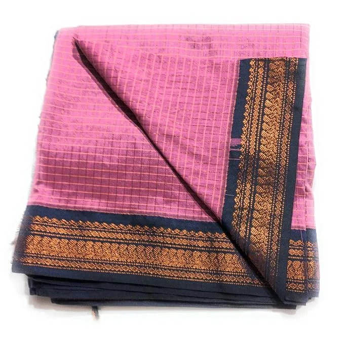 Bengal Tant Cotton Saree — White & Red
